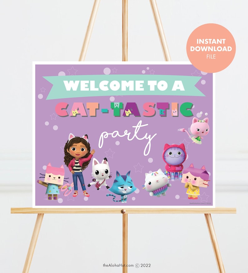 GABBY'S DOLLHOUSE Sign Kids Birthday Party Door Etsy Canada