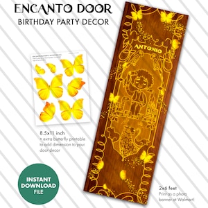 ENCANTO Door Poster ANTONIO Door Kids Birthday Party Poster Door Sign Party Decorations Decor Sign Butterfly Madrigal Casa Magic Door 画像 6