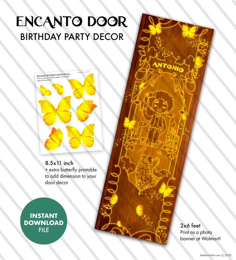 ENCANTO Door Poster ANTONIO Door Kids Birthday Party Poster Door Sign Party Decorations Decor Sign Butterfly Madrigal Casa Magic Door 画像 6