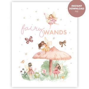 FAIRY Party Sign Birthday Activities Fairy Wands Birthday Games Girls Enchanted Forest Whimsical Party Games Activity Printable Woodland image 4