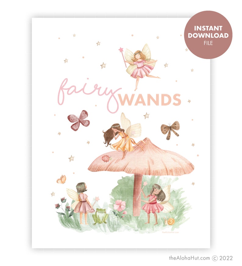 FAIRY Party Sign Birthday Activities Fairy Wands Birthday Games Girls Enchanted Forest Whimsical Party Games Activity Printable Woodland image 4