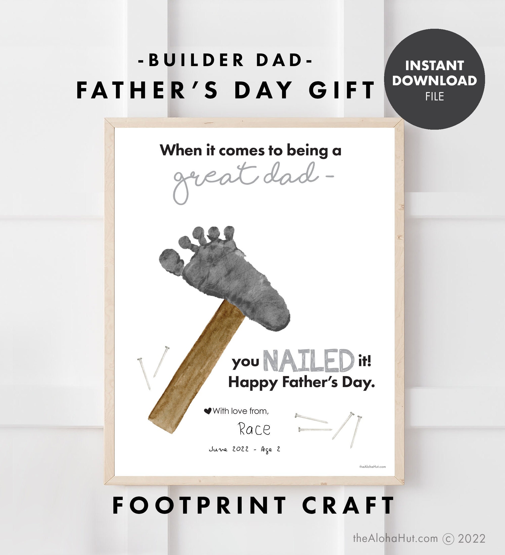 Father's Day Footprint Card Printable Fathers Day, 49 OFF