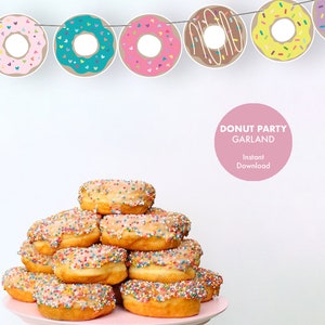 Donut Party GARLAND Donut-theme Kids Birthday Thank You - Etsy