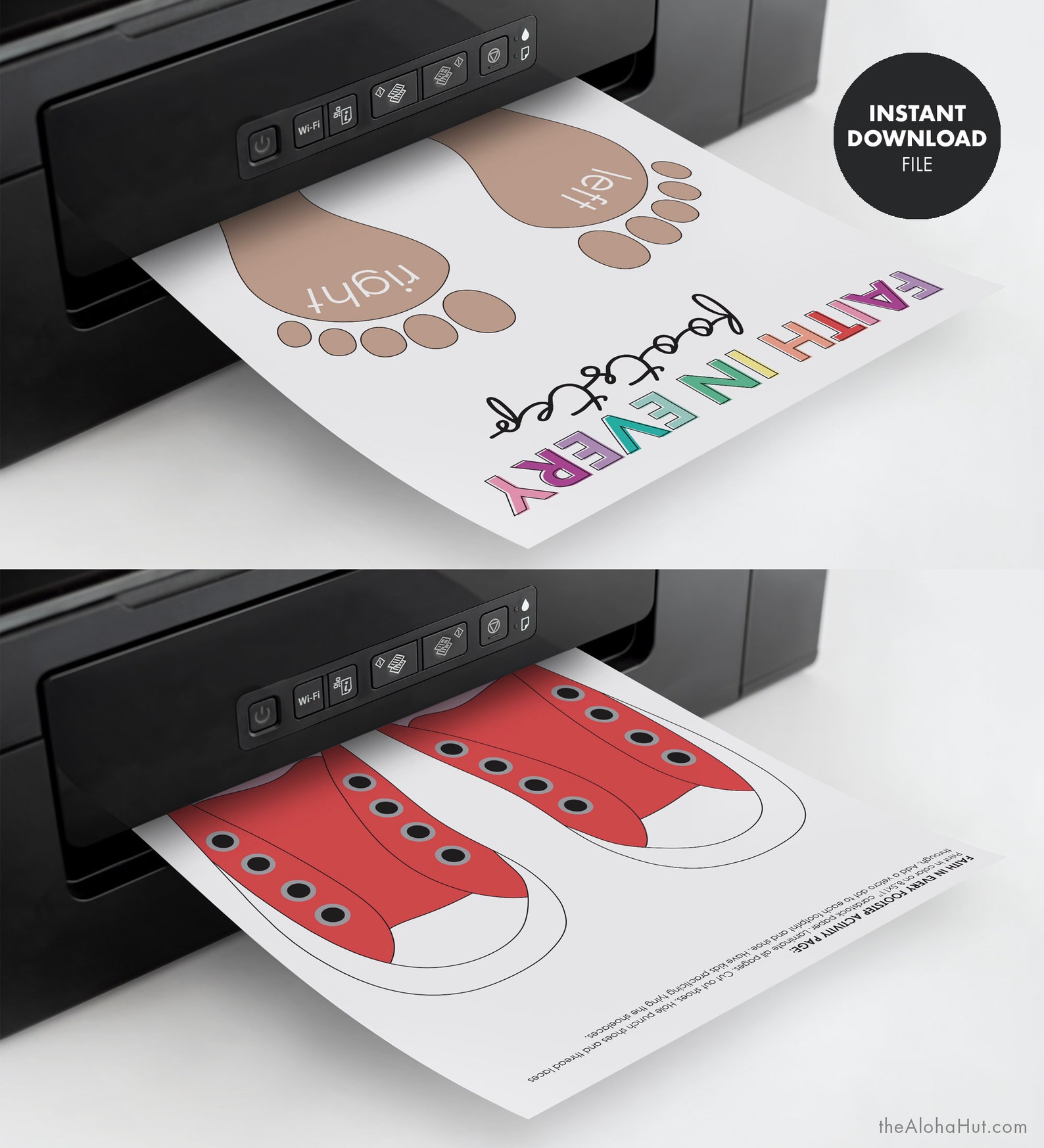 Shoe LACING &amp; TYING Printable Activity Page Faith in Every - Etsy