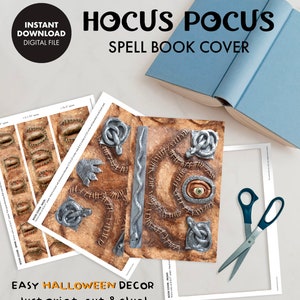 Printable HOCUS POCUS Spell Book Cover Halloween Decorations image 2