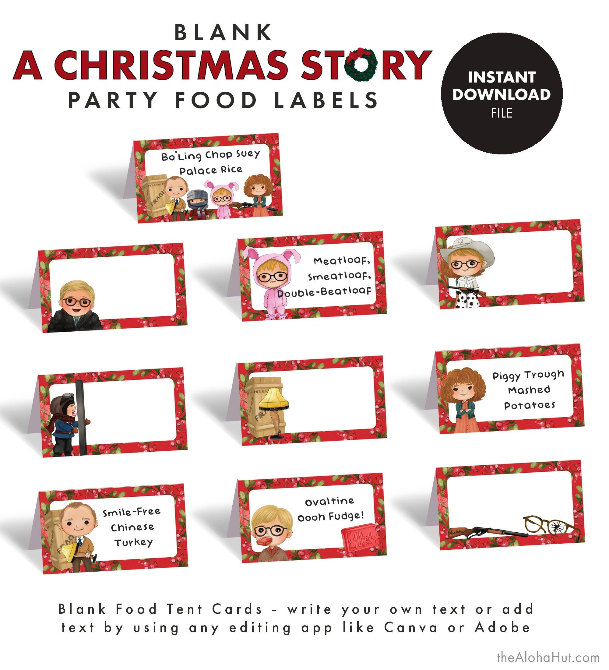 Christmas party food labels Clearance