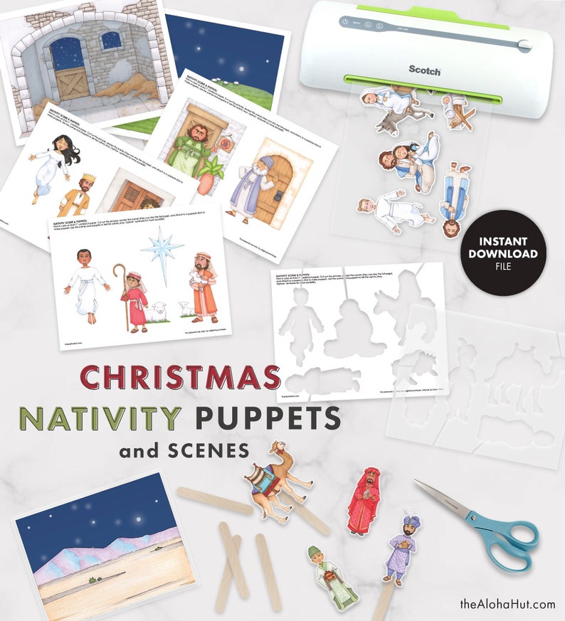 CHRISTMAS NATIVITY Puppets & Scenes Kids Activity Bible Church Etsy