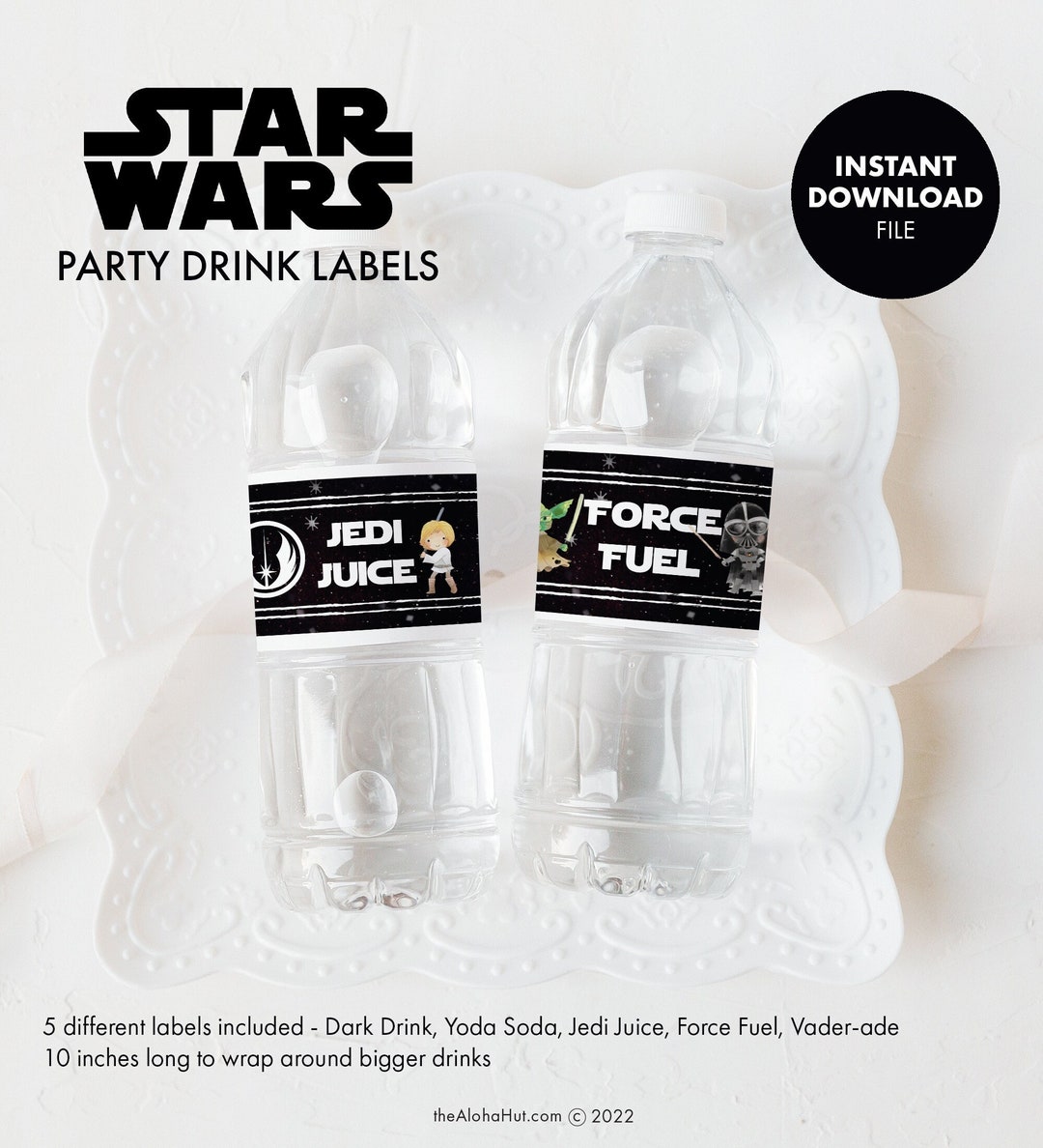 STAR WARS Party Drink Labels Cards Kids Birthday Decorations Decor ...