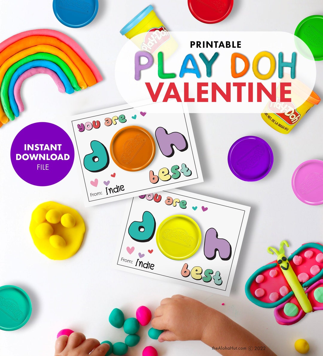 Play Doh PRINTABLE VALENTINE You Are Doh Best Valentine s Day Kids Party Classroom Gift Treat