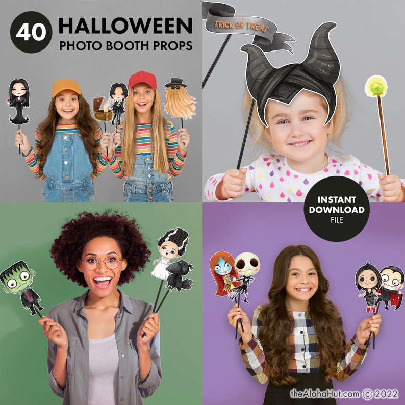 HALLOWEEN Party PHOTOBOOTH PROPS Digital Printable Party image 5