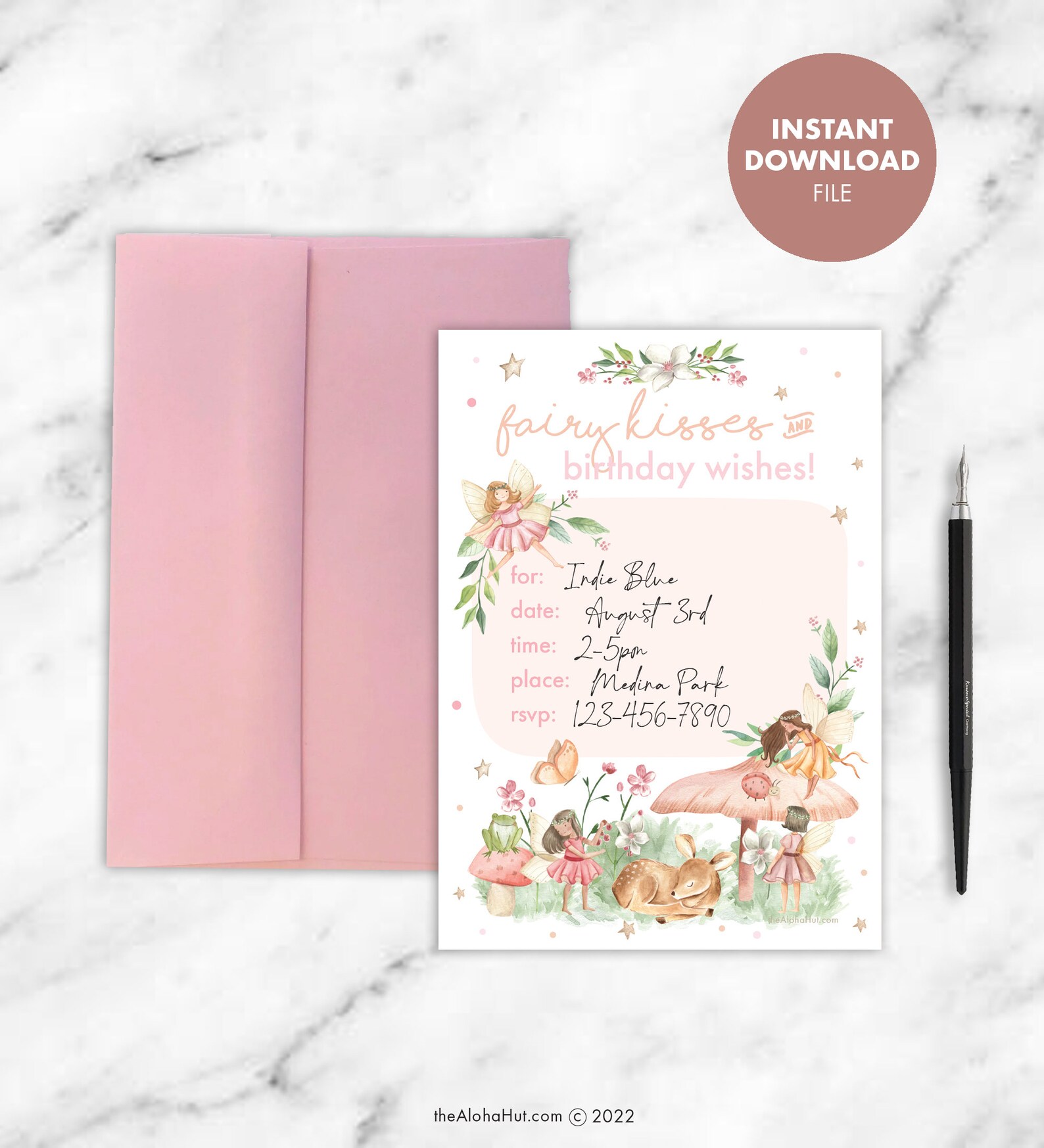 FAIRY Invitations Kids Birthday Party Digital Party - Etsy