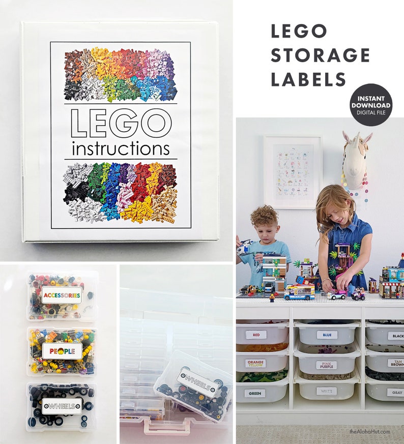 BUILDING BRICK BLOCKS Storage Labels printable kids toy room organization labels image 2