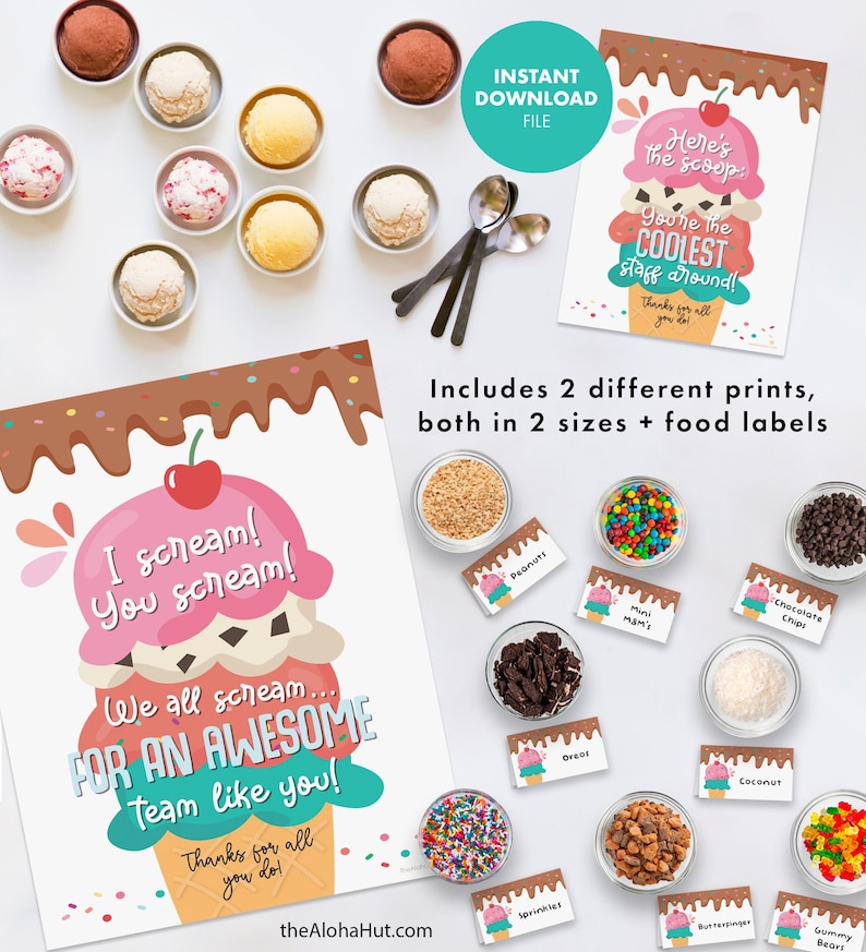 Ice Cream Teacher Appreciation Poster Party Staff Appreciation Etsy