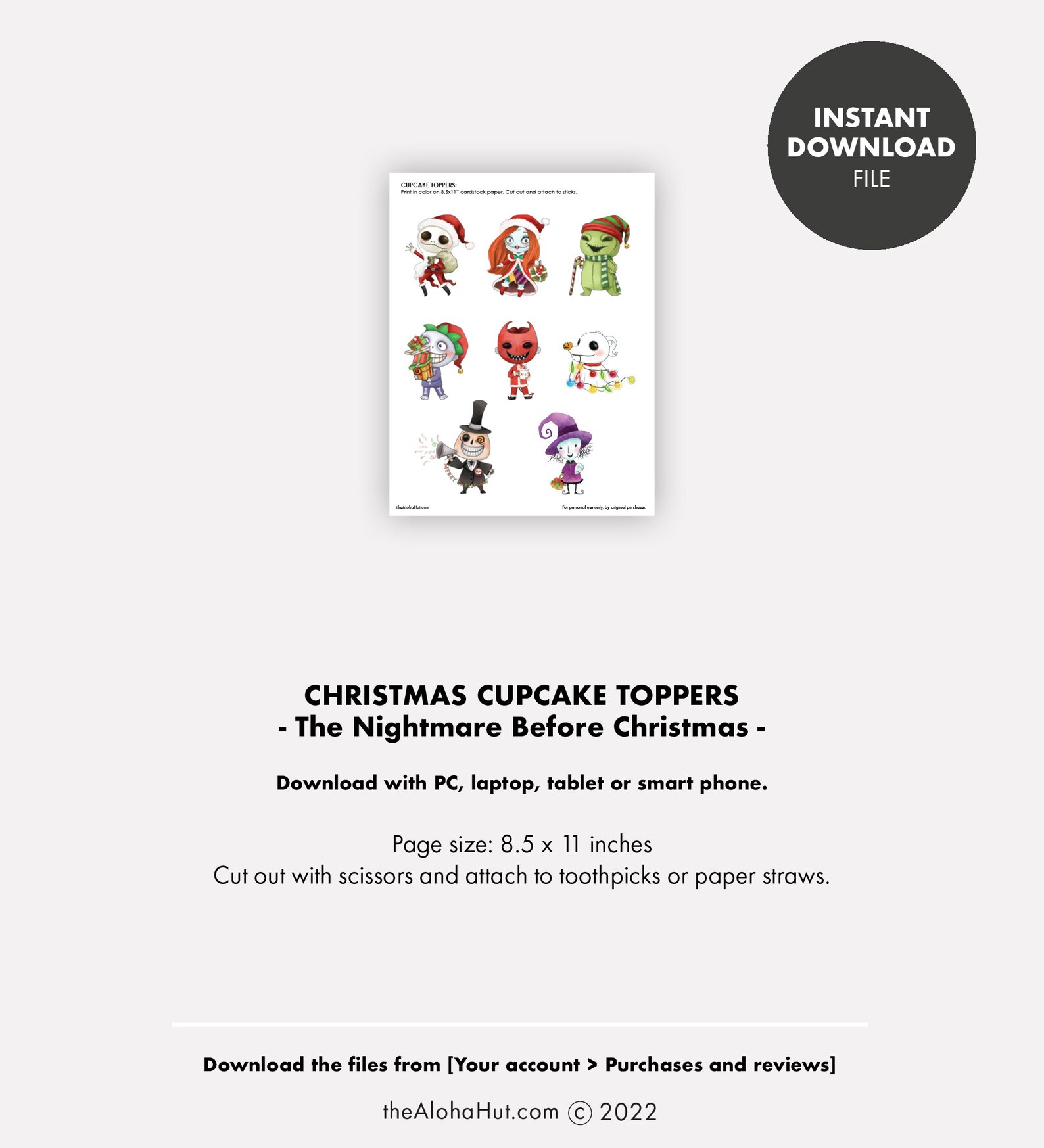 NIGHTMARE BEFORE CHRISTMAS Cupcake Toppers Cake Topper - Etsy