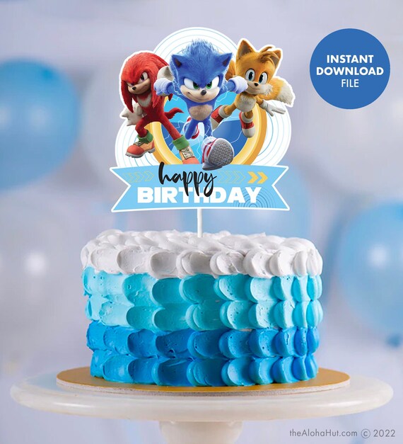 SONIC the HEDGEHOG Kids Birthday Party Cake Topper Party Decor Etsy