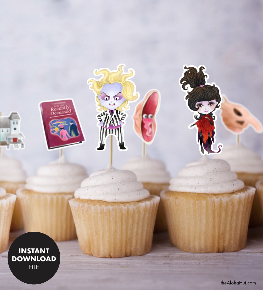 BEETLEJUICE Halloween Cupcake Cake Toppers Digital Download - Etsy