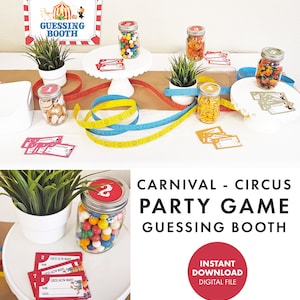CARNIVAL CIRCUS Guessing Game Sign Kids Birthday Party printable digital decor party games summer school pta pto fair image 1