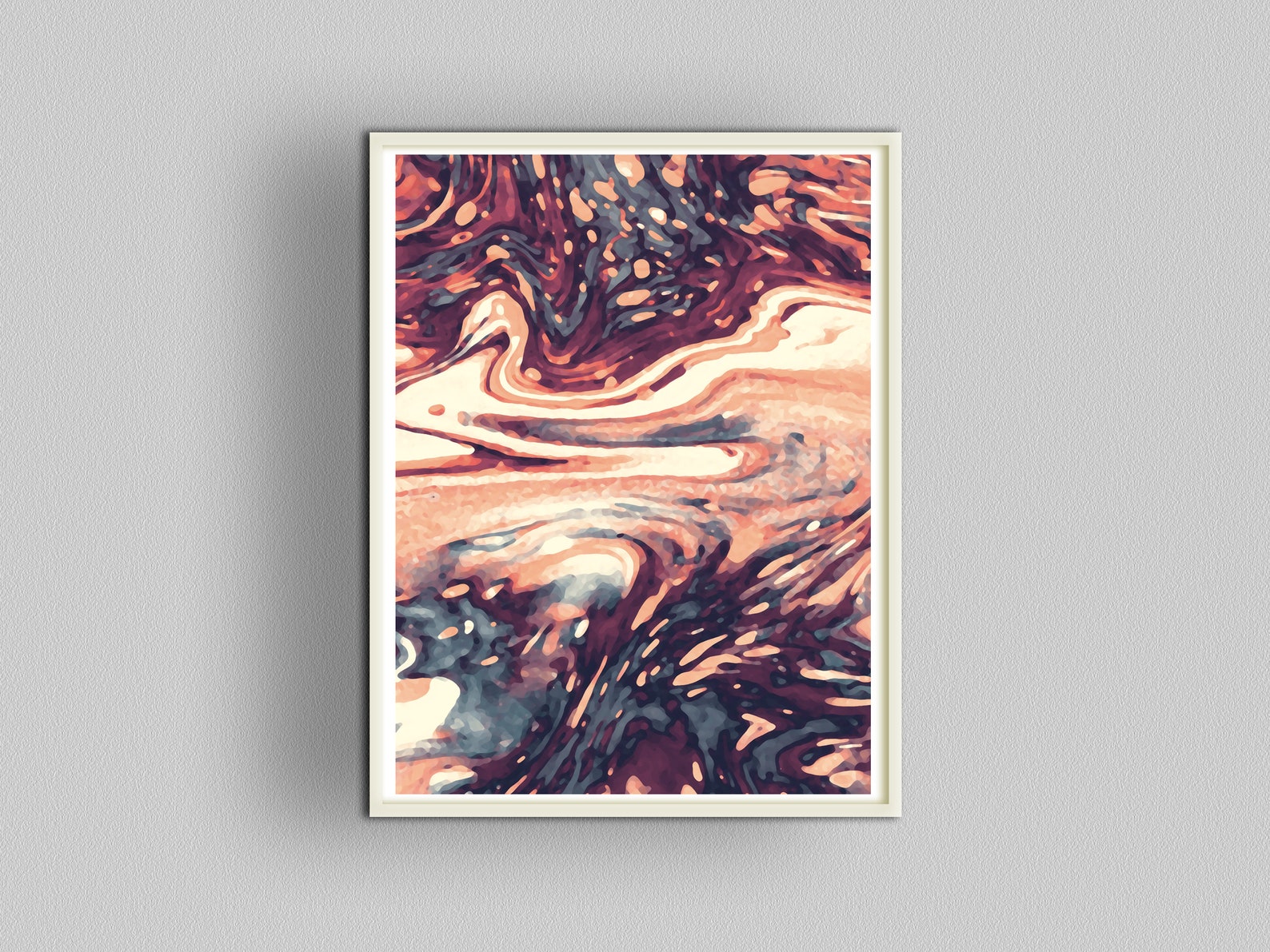 Brown and gray painting abstract brown and gray print Etsy