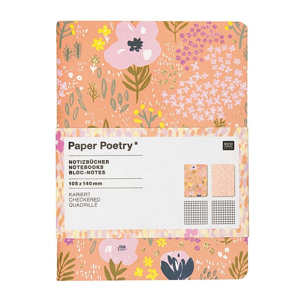 PAPER POETRY Notizücherset "Crafted Nature" – A6 kariert