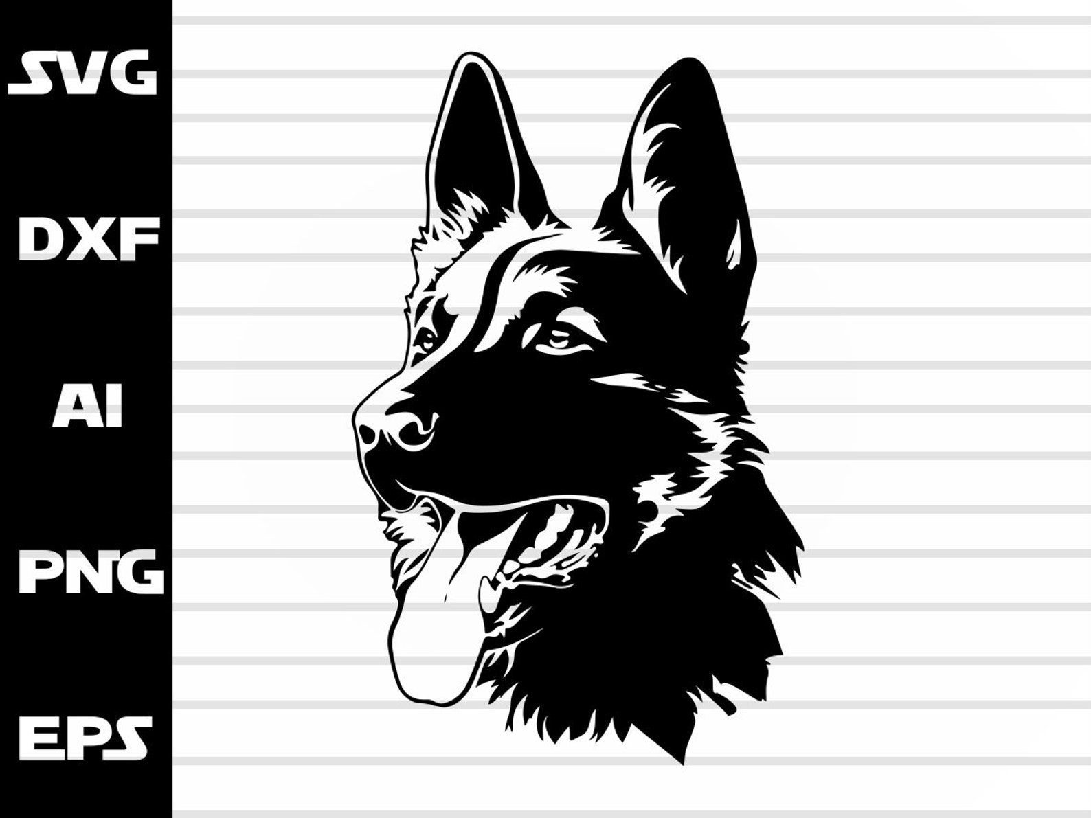 German Shepherd Svg Dog svg Dog Pup Portrait Dog clipart | Etsy