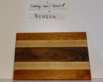 Cutting Boards: Solid & Multi-wood Ash, Birch, Cherry, Maple, Oak, Tigerwood, Walnut 3/4" thick