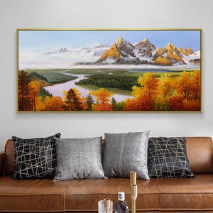 Large original oil painting Abstract art on canvas  Snow mountain oil painting Living room oil painting wall art art gift