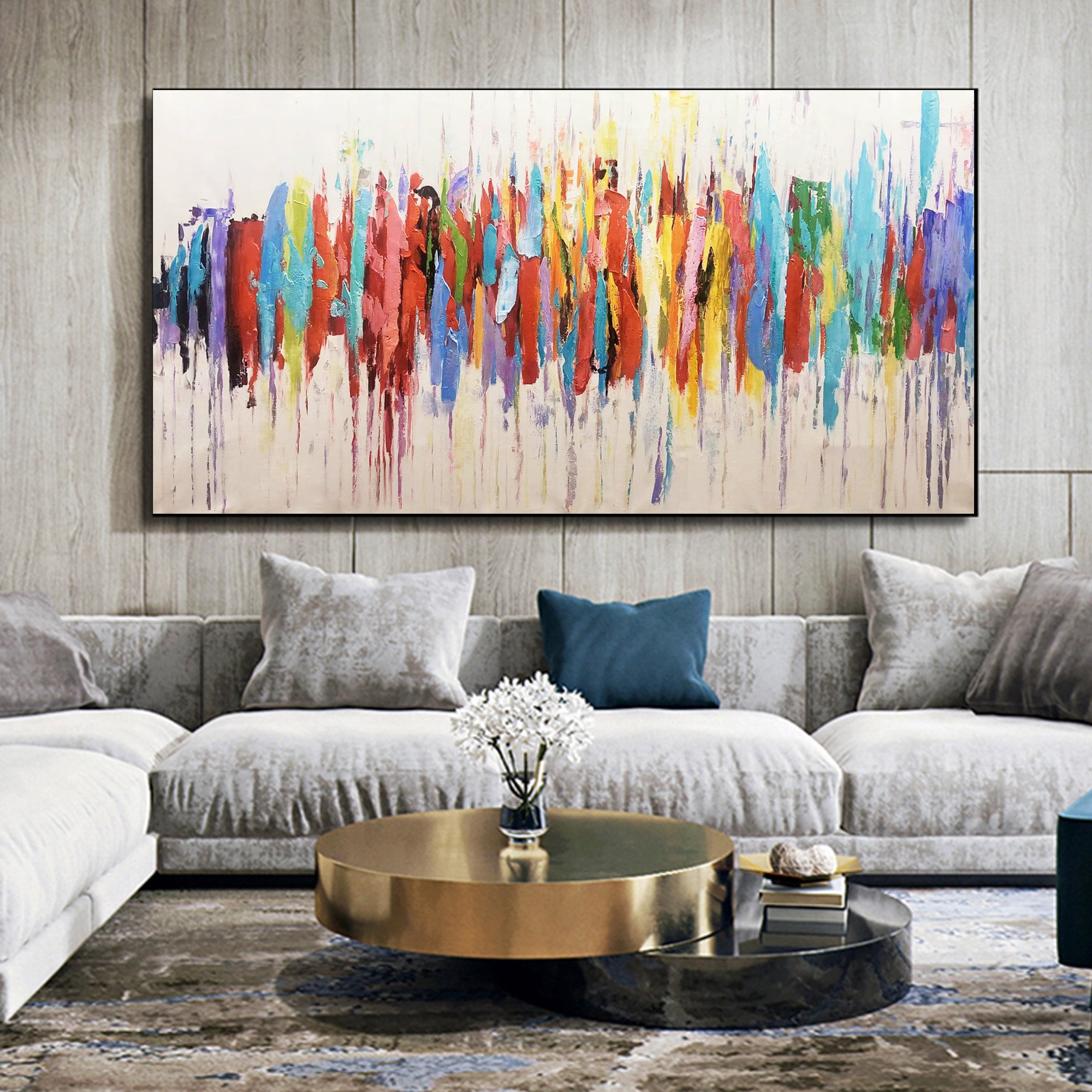 Original Abstract Oil Painting, Colorful Wall Art, Handmade - Etsy, image size:2000x2000