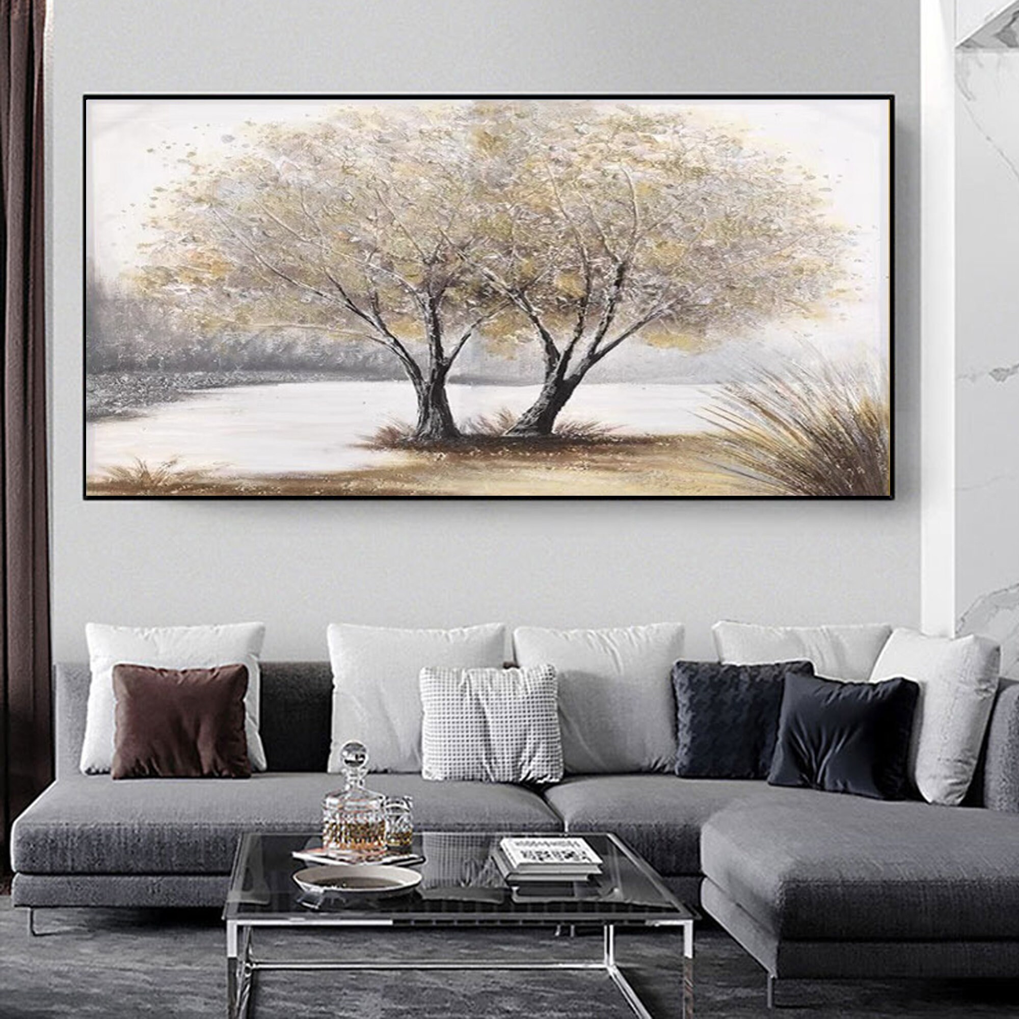 Large Original Oil Painting on Canvas: Landscape Art Decoration - Etsy