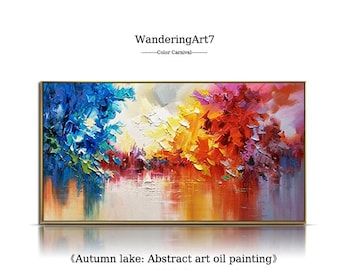 Original abstract oil painting colorful hanging picture bedroom hanging picture nature home decoration art handmade gift