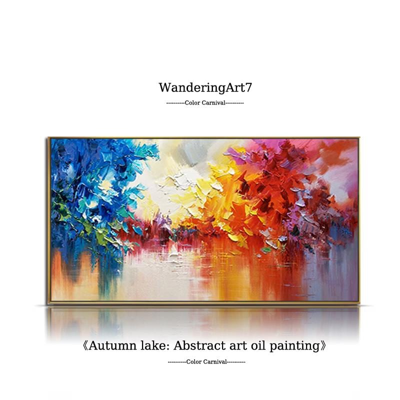 Handgemaltes Ölgemälde Auf Leinwand (40x100 Cm) – Mit Holzrahmen & Aufhänger