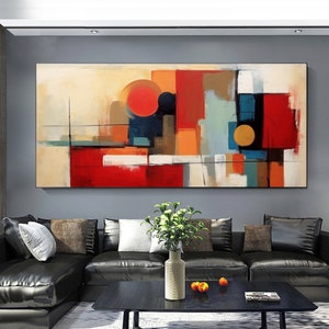 Large original painting abstract oil painting brightly colored painting bedroom hanging painting natural home decoration creative art gift