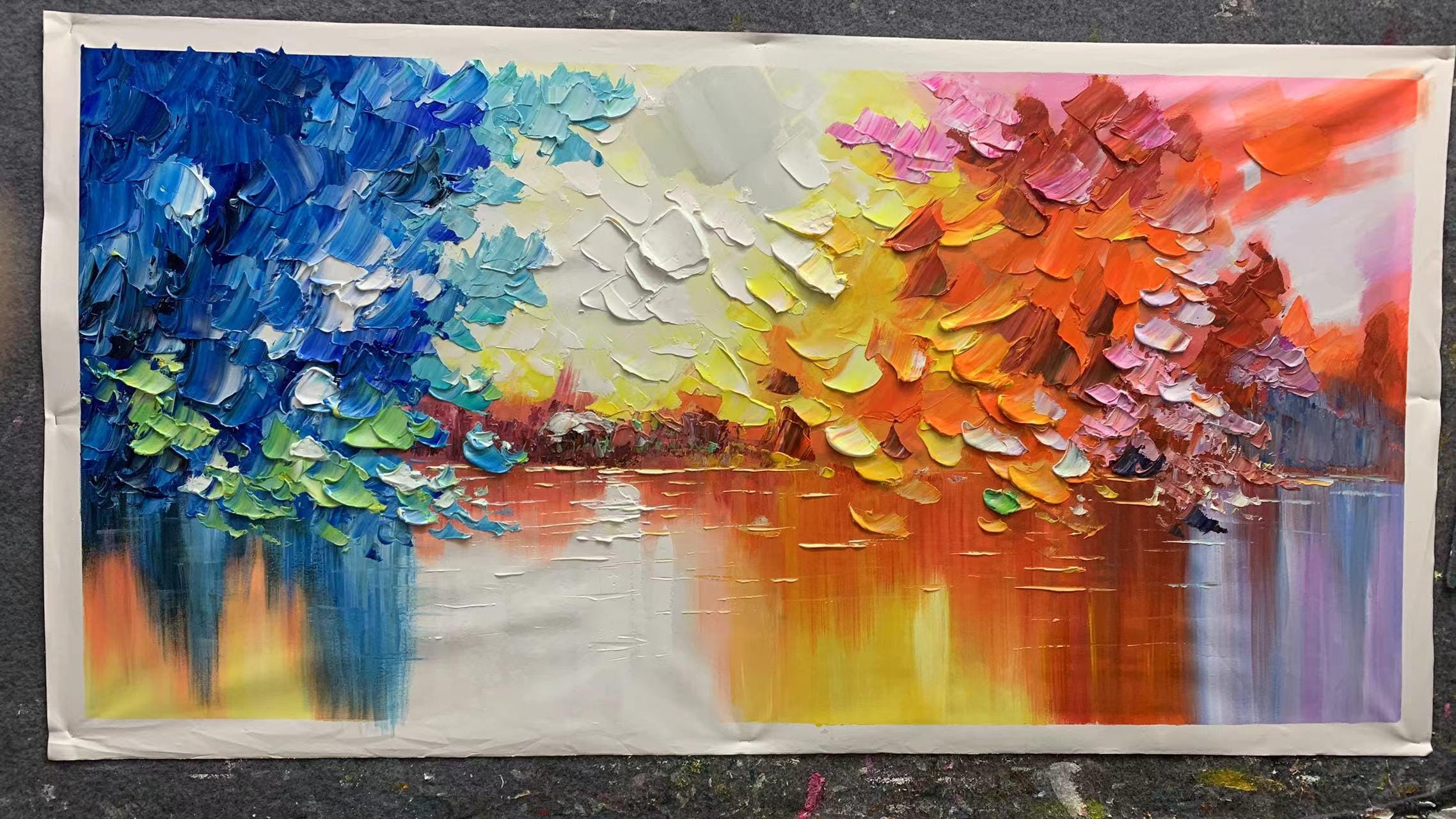 キャンバスに大きなオリジナルの油絵抽象芸術ぶら下げ絵画壁の装飾北欧