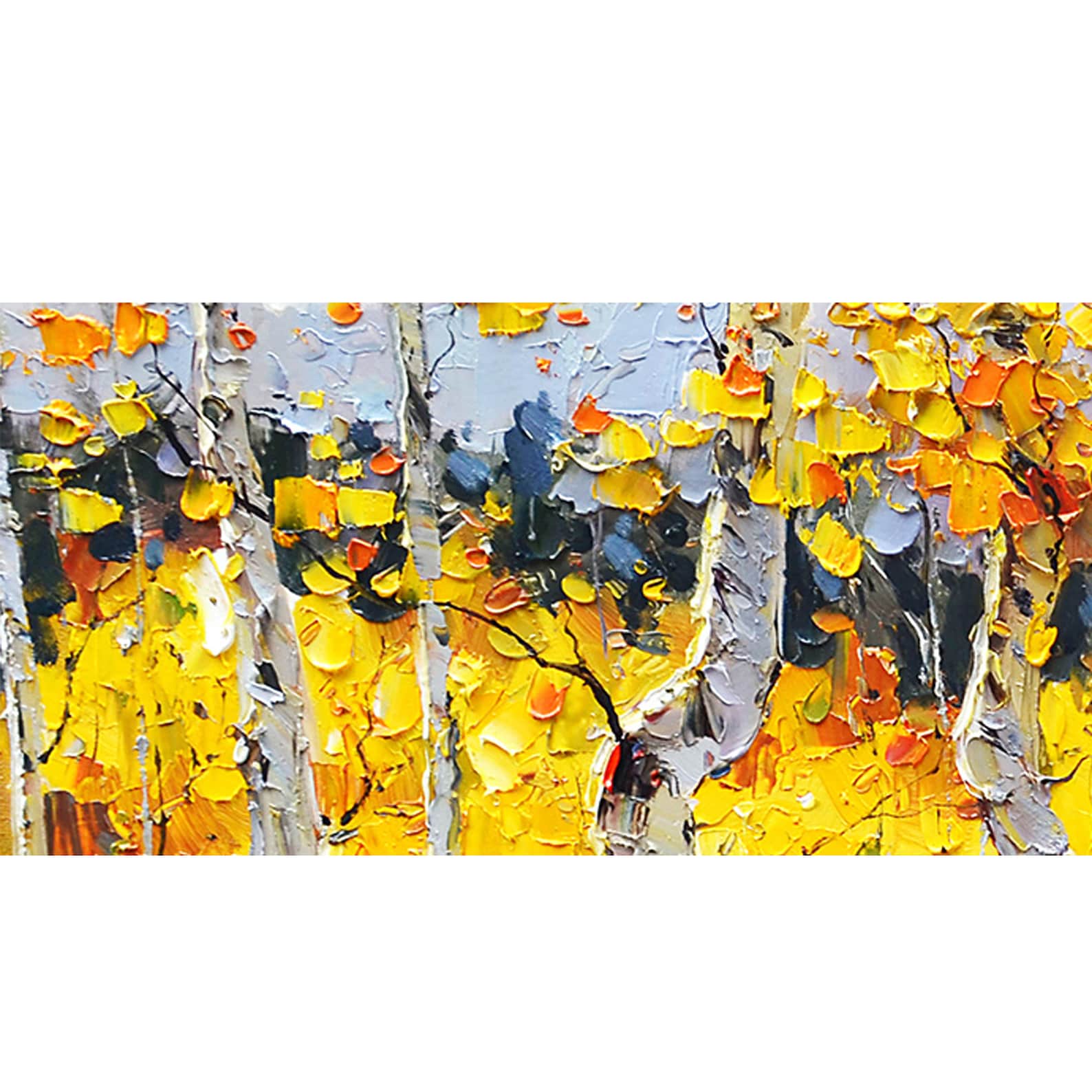 Large Original Oil Painting Poplar Forest Natural Painting Oil Etsy