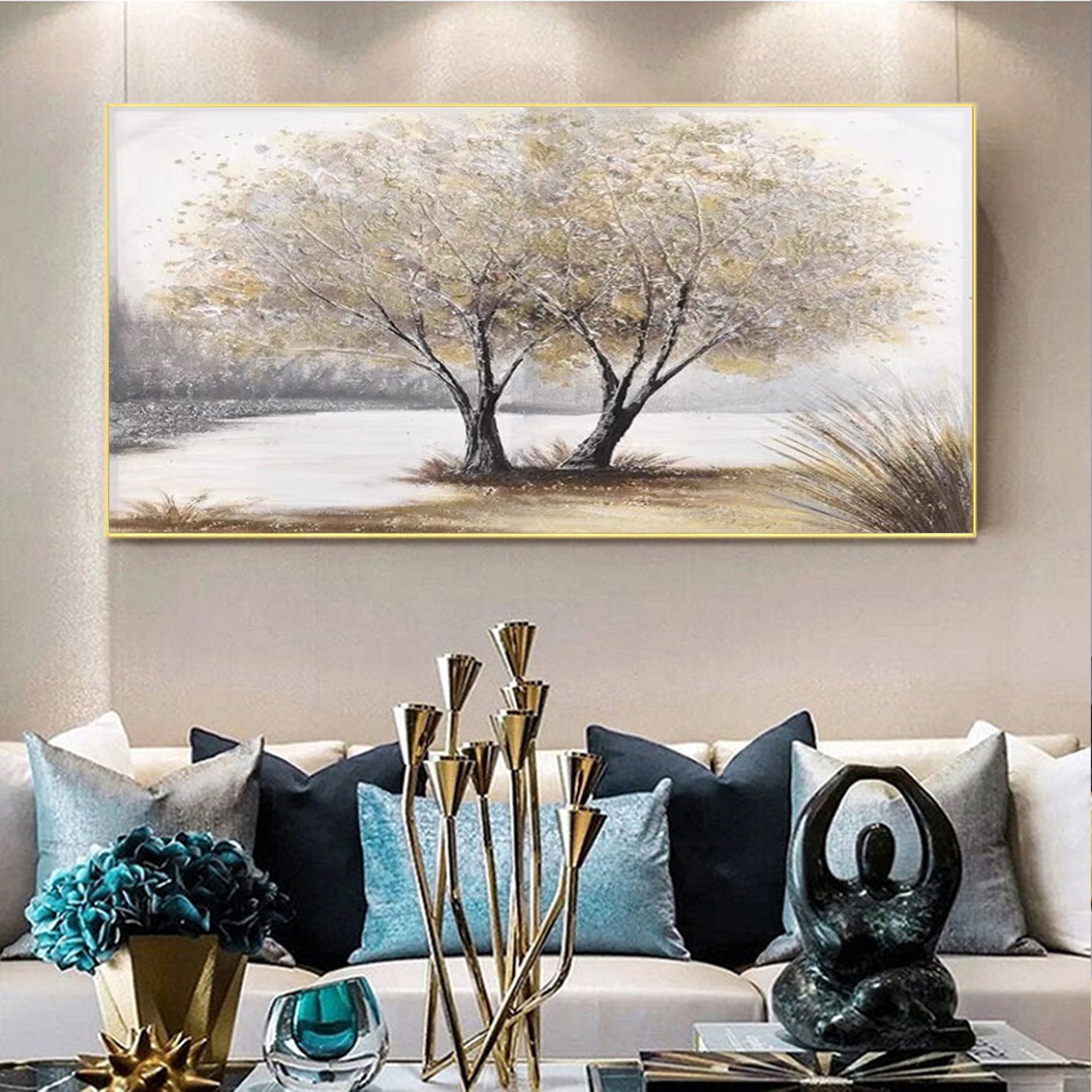 Large Original Oil Painting on Canvas: Landscape Art Decoration - Etsy