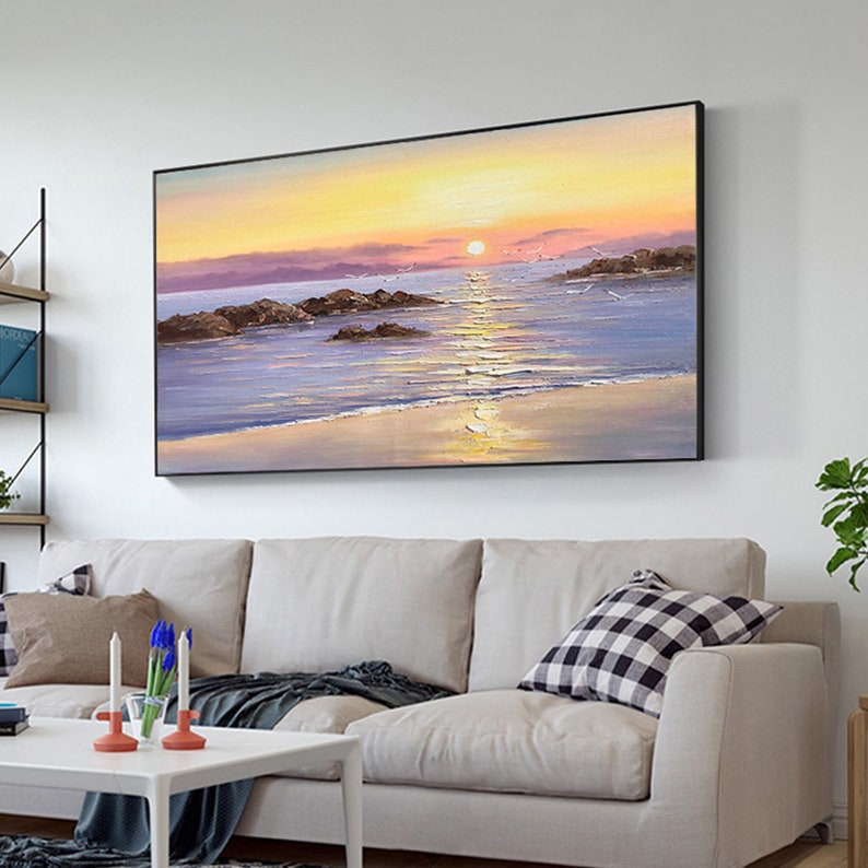 Sunrise Over the Sea Large Original Oil Painting Abstract Art - Etsy
