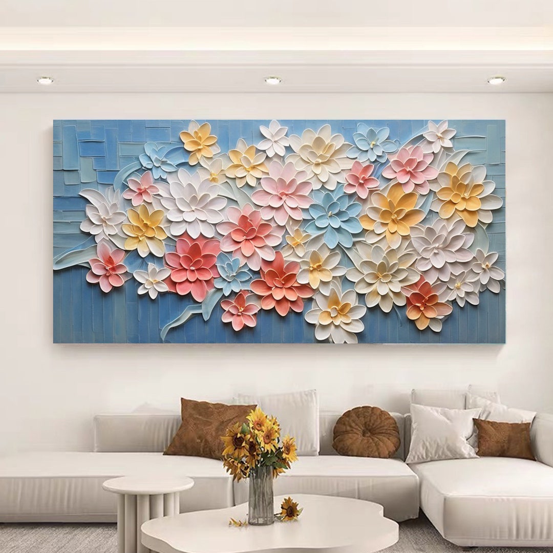 Original Custom Color Canvas Paintings, Abstract Floral Paintings