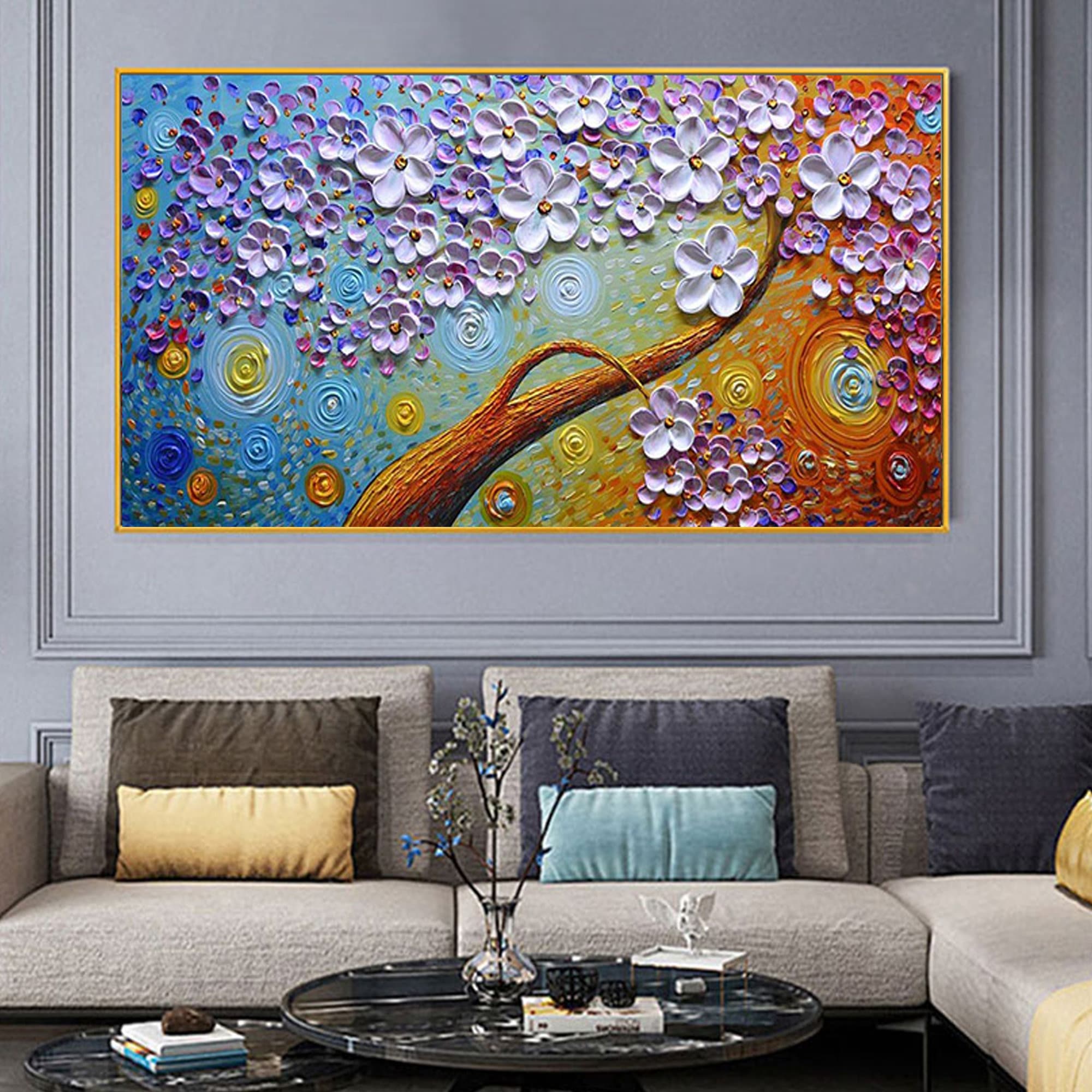Large 3D Flower Oil Painting on Canvas: Original Floral Art - Etsy