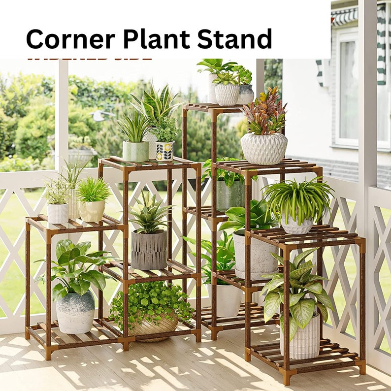 Corner Plant Stand Plant Stand Indoor Outdoor Corner Plant Etsy