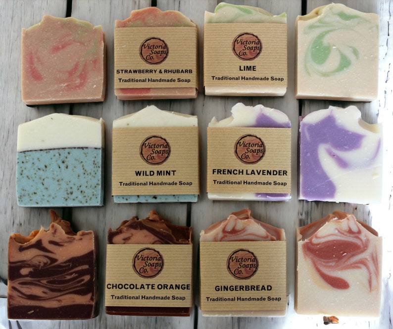 Handmade Organic Soap Bar, Natural Vegan cold process hand & body soaps, plastic free hand washing, sensitive skin soap, uk. image 1