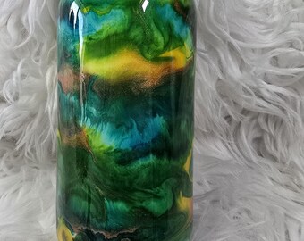 Canette de soda de 12 oz, tourbillon bleu et jaune, RTS !