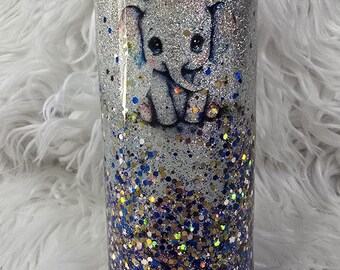 15 oz Skinny, paillettes Baby Elephant, RTS !