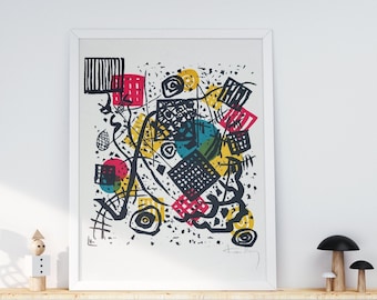Aquarell print in high resolution by Wassily Kandinsky Premium Matte vertical posters