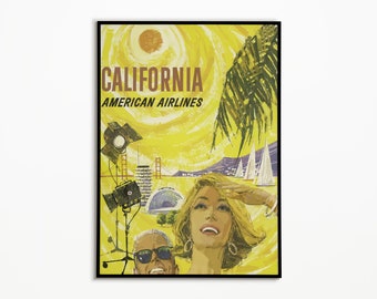 California Vintage Travel Print Premium Matte vertical posters retro travel art