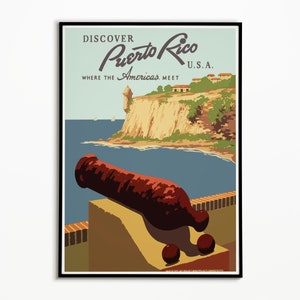 Puerto Rico Travel Poster | Advertisement Poster, Wall Decor, Retro Print, Rustic Print, Vintage Home Decor, Travel Gift, Retro Wall Art