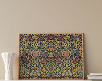 William Morris Poster, Violet and Columbine (1883) Art Nouveau, Museum Art Print, Morris Flower Pattern, Premium Matte horizontal posters