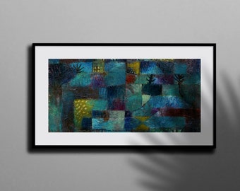 Terraced garden (1920) painting in high resolution by Paul Klee Premium Matte horizontal posters