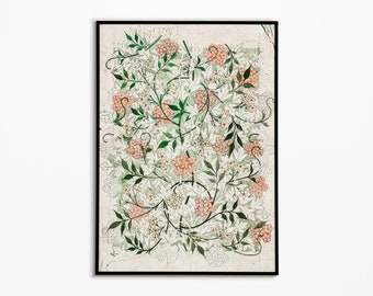 William Morris Poster, Jasmine, Art Nouveau, Museum Art Print, Morris Flower Pattern, Premium Matte vertical posters, Vintage Wall Decor,