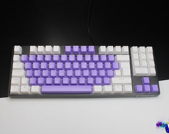 ISO&ANSi White Keycaps Create your Own 2 Colour Keycap Set Double Shot PBT Keycaps DIY Keycap set Oem Profile Backlit Shine full set keys