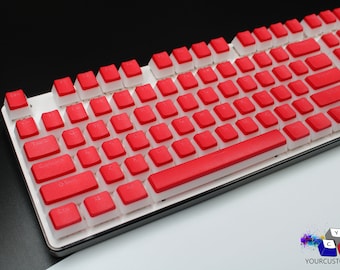 Red Pudding Keycap Set ANSI Keycap Set PBT Double Shot Premium Keycap Complete Sets-OEM Profiel-104 Key Caps- Dye Keycaps