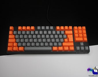 ISO&ANSi Orange Keycaps Create your Own 2 Colour Keycap Set Double Shot PBT Keycaps DIY Keycap set Oem Profile Backlit Shine full set keys